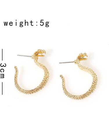 Vintage Gold Snake Stud Earrings | Dangle Punk Serpent Jewelry for Women & Girls - Perfect Gift - Buy Online on GoSupps.com