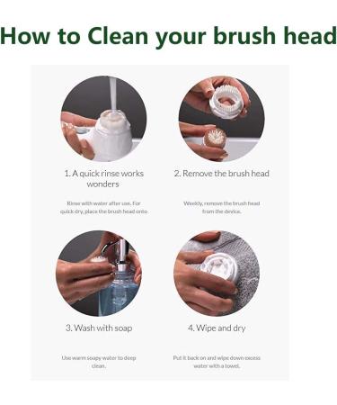 Facial Cleansing Brush Head Exfoliator - Green/2Pack - for Acne Prone, Clogged, and Enlarged Pores - Buy Online on GoSupps.com