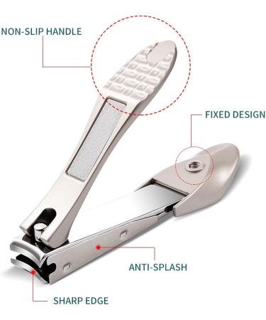 SVAASA Nail Clippers Anti Splash Nail Clippers Stainless Steel Fingernail Toenail Scissor Pedicure Manicure Cutting Trimmer Nippers - Buy Online on GoSupps.com