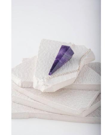 Amethyst Gemstone Dowsing Pendulum - Handcrafted Healing Crystal for Scrying and Witchcraft Supplies - Buy Online on GoSupps.com