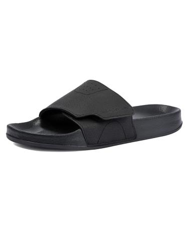 NewDenBer Men's Flip Flops Classic Eva Slide Bathing Shoes 40 EU Black Velcro Fastener
