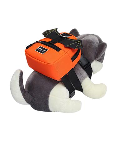 MANBOZIXi Dog Backpack Adjustable Pet Harness Bag Saddle Bag Snack/Water Bottle Bag for Outdoor Travel Hiking Orange