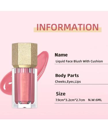 Rosarden Shimmer Pink Liquid Blush Stick with Built-in Puff - Long-lasting Cream Blush for Cheeks - Buy Online on GoSupps.com