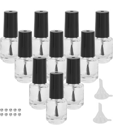 Nail Polish Glass Bottle Has a Brush Cap Convenient To Use Steel Mixing Ball Nail Polish Bottle with Funnel for Home for Travel for Life for Work - Buy Online on GoSupps.com