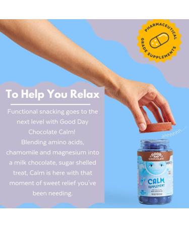 Good Day Chocolate Natural Calming Supplement for Adults Blend of Camomile Theanine Magnesium Fair Trade and Non-GMO Chocolate 80 Pieces 80 Count (Pack of 1) - Buy Online on GoSupps.com