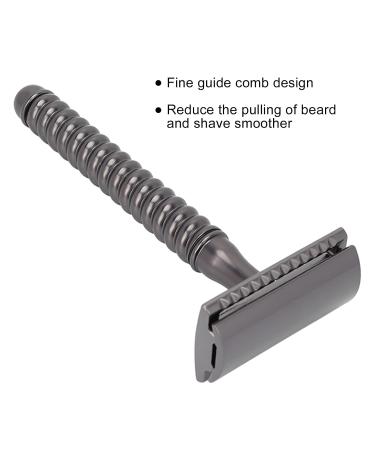 Double Edge Safety Razor for Men - Comfortable Manual Shaver with Anti-Slip Handle (Black) - International Shipping Available - Buy Online on GoSupps.com