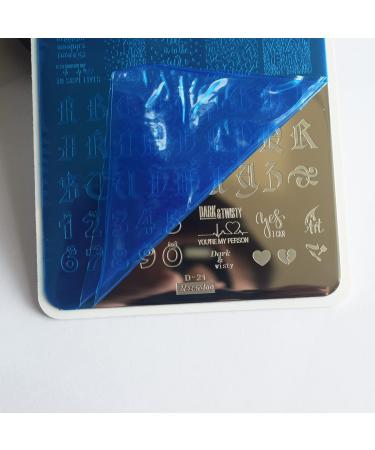 ABC Letter Love Heart Design Nail Stamping Plate - Stainless Steel Template for Alphabet & Numbers - D-21 - Buy Online on GoSupps.com