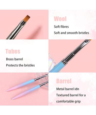 2 Pcs Round & Angled Nail Art Clean Up Brushes - Nail Painting Brushes for Mistake Cleanup and Design - 2pcs - Buy Online on GoSupps.com