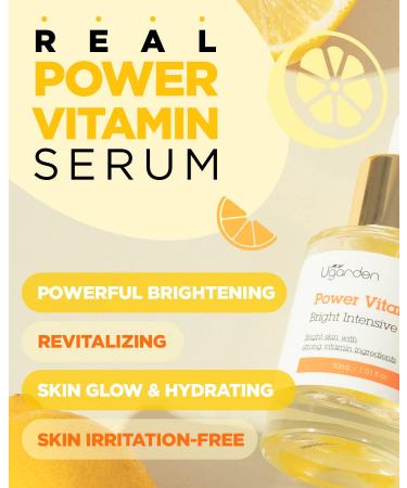 UGARDEN Power Vitamin C Serum with Snail Mucin - Hypoallergenic Skin Glow Ampoule - 1.01 fl.oz - Buy Online on GoSupps.com