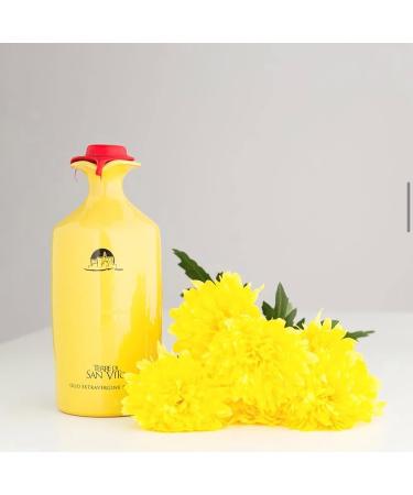 Terre Di San Vito 100% Organic Extra Virgin Olive Oil Yellow Terracotta Jar 475ml | Hand-painted Handmade Storage Vessel | Locally Grown, No Synthetic Fertilizers - Buy Online on GoSupps.com