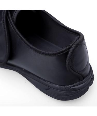 Men's Wide Diabetic Edema Shoes - Extra Wide Width Walking Sneakers for Elderly with Swollen Feet - Black, 44 Plus Fleece - Buy Online on GoSupps.com