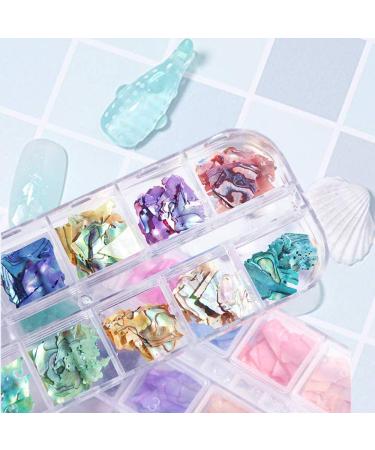 3 Boxes 36 Colors Seashell Abalone Nail Art Decoration Slices - 3D Flake Pearl for DIY Nail Art - Buy Online on GoSupps.com