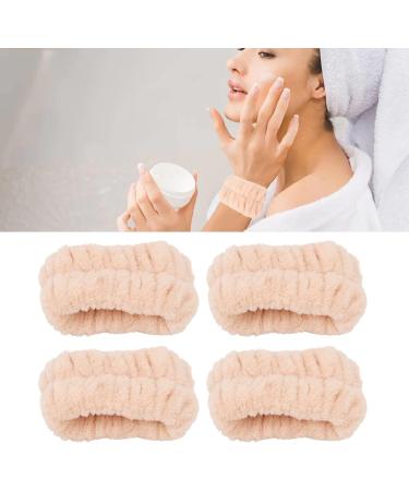 Verdant Touch 2 Pairs Soft Flannel Water Absorbent Face Washing Wristbands Cream White - Buy Online on GoSupps.com