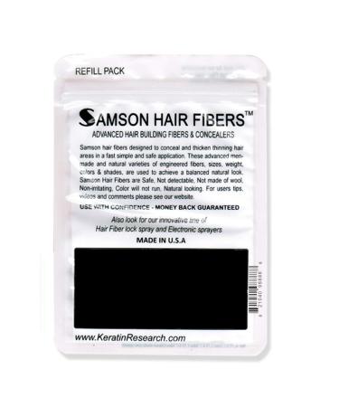 Samson Hair Fibers for Thinning Hair - 100% Undetectable Natural Formula - Completely Conceals Hair Loss in Seconds. Covers bald spots. Thicken your hair instantly - 25 Grams Refill (MED. BROWN) MED. BROWN REFILL