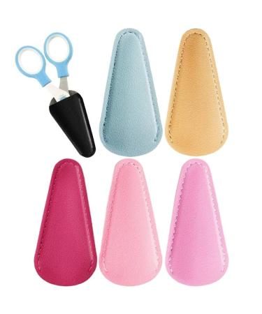 6 Pcs Embroidery Scissors Sheath Safety Scissors Protective Cover Leather Scissors Sheath Scissors Accessories Style2