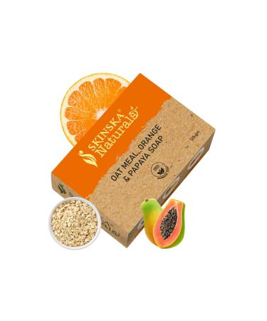 SKINSKA NATURALS Oatmeal Soap For Face & Body Orange Papaya Soap Bar Cleanser with Fruit Enzymes Gentle Moisturizing Bar Refreshed Skin & Smooth Looking For All Skin Type 4.40 oz - Buy Online on GoSupps.com
