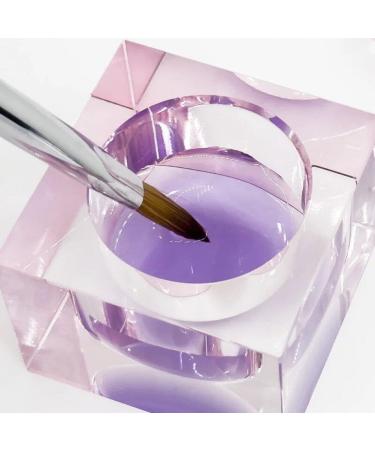 Nail Dappen Dish Crystal Glass Manicure Nail Cup Nail Liquid Cup with Lid for Acrylic Nails Pink - Buy Online on GoSupps.com