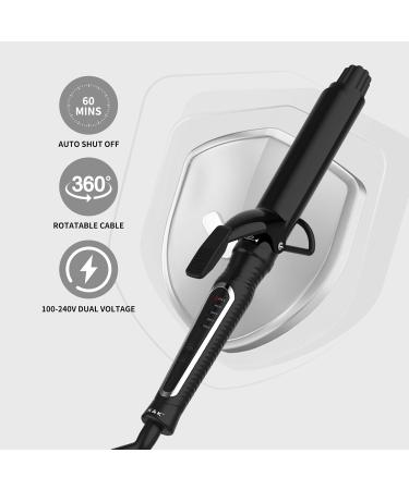 Premium 1 1/4 Inch Curling Iron - Ceramic Coating Adjustable Temp 7 Inch Barrel 450 F Instant Heat - Ideal for Long Hair - Dual Voltage Hair Curler - Buy Online on GoSupps.com