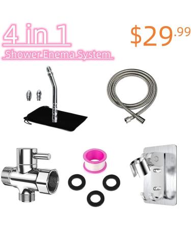Premium Shower Enema Kit - Enema Nozzle & 59" Hose - Ideal Shower Douche Attachment for Men & Women - Buy Online on GoSupps.com