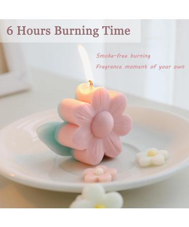 Candles Gifts for Women | Soy Wax Aromatherapy | Cute Flower Shaped Scented Candle | Aesthetic Room Decor (Pink Rose 3 Inch - Buy Online on GoSupps.com