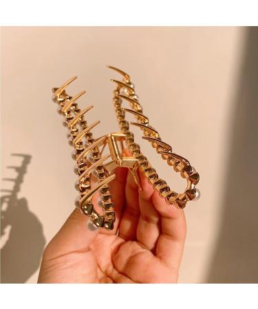Large Metal Hair Claw Clips for Women - Stylish Pearl Hair Accessories for Thick & Thin Hair - Buy Online on GoSupps.com