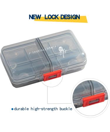 7/8-Compartment Portable Travel Pill Box | Medicine & Vitamin Organizer - R515 Gray | International Shipping - Buy Online on GoSupps.com