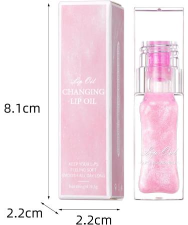 Bekoeen 2Pcs Magic Color Changing Lip Oil Lipstick Big Brush Hydrating Glimmer Glow Oil Long Lasting Moisturizing Smooth Non-Sticky Lip Gloss Lip Balm Fresh Lip Oil Stain Girl's Lip Care (light pink) - Buy Online on GoSupps.com