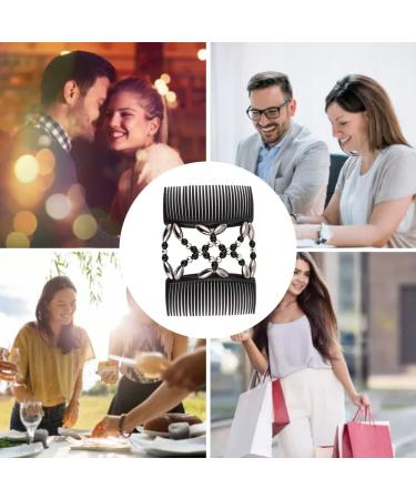 Beads Hair Combs Magic Stretchy Double Comb Hair Clips Elastic Hairpins Accessories Clips Barrettes - Buy Online on GoSupps.com