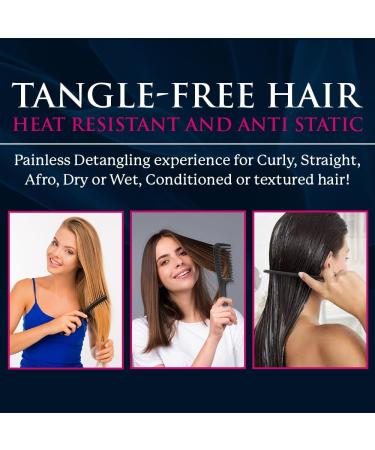 Detangling Wide Tooth Hair Comb for Long Curly Hair + Velvet Scrunchie - Anti-Static Shower Comb for Curls (Most Wanted) - Buy Online on GoSupps.com