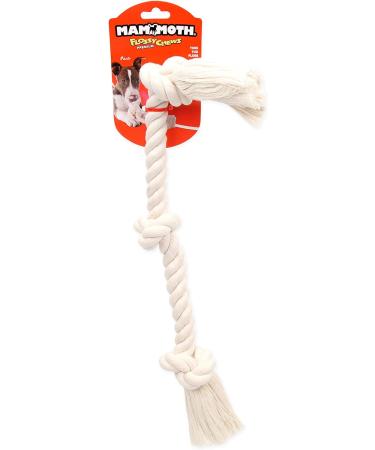 Mammoth Flossy Chews 100 Percent Natural Cotton Rope Dog Toys - Premium White Knot Dog Rope Toy - Interactive Dog Tug Toy - Tug Dog Chew Toy for Small to Medium Dogs - Medium 20" Medium 20  - Buy Online on GoSupps.com