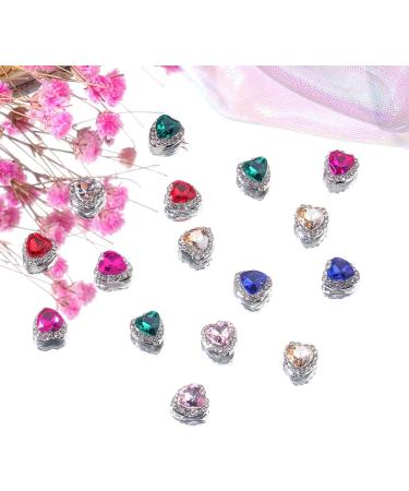 Qiipii 30 Pcs Heart Nail Charms for Nails - Valentine's Day 3D Rhinestones in 6 Colors - Love Crystal Diamond Alloy Nail Art Jewelry for Acrylic Nails - Wedding Manicure Supplies - Buy Online on GoSupps.com