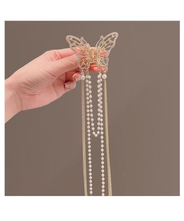 Sparkly Rhinestone Butterfly Hair Claw Clips - 2Pcs | French Style Vintage Hair Accessory - Buy Online on GoSupps.com