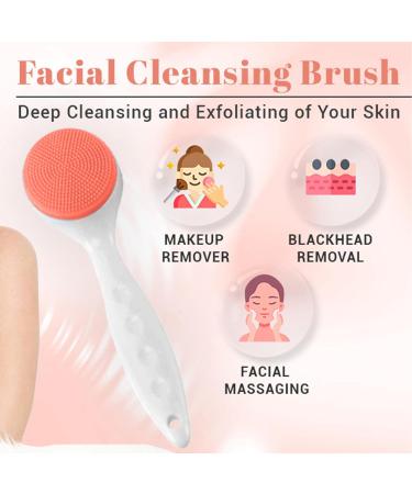 Facial Cleansing Brush | Silicone Face Cleansing Brush Device for Cleaning Facial Tools Manual Face Scrubber Cleaner for Face Massaging Skincare Gyouza - Buy Online on GoSupps.com