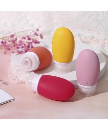 LIYUABU Silicone Travel Bottles 4 Pack 60ml Leak Proof Squeeze Refillable Portable Empty Travel Bottles Accessories Containers for Toiletries Shampoo Conditioner Lotion BPA Free TSA Approved 60ml Rose Red - Buy Online on GoSupps.com