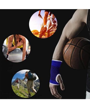 KeuLEn Elastic Wrist Hand Brace for Men & Women - Gym Sports Support Pain Relief & Protection for Sprains Carpal Tunnel Tendonitis - 1 Pair (Blue - Buy Online on GoSupps.com