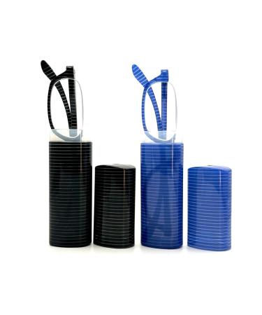 EZ Women Reading Glasses Men Blue Light Block Anti Eyestrain Slim Computer Reader Tube Small Glass Thin Compact Half Frame Stripessuper02-twins 2.5 x