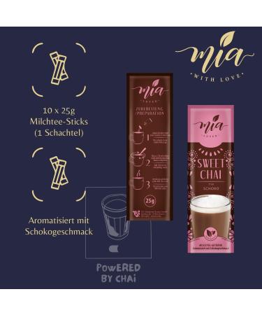 Mia Sweet Chai Chocolate Instant Milk Tea Powder - 16 Pack (160 Cups) | Easy Soluble Preparation - Buy Online on GoSupps.com