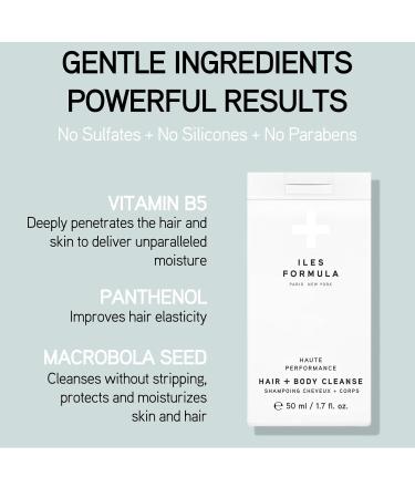 ILES FORMULA Haute Performance Hair & Body Cleanse Mini - Sulfate Silicone & Paraben Free - Nourish & Gently Cleanse (50 ML) - International Shipping Available - Buy Online on GoSupps.com