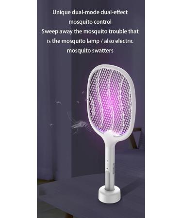Electric Fly Swatter Rechargeable Fly Swatter - 3000 Volt Exclusive 2-in-1 Fly Swatter - USB Rechargeable 1800mAh Li-Ion Battery for Indoor and Outdoor Use White - Buy Online on GoSupps.com