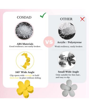 COSDAD 6PCS Large Flower Claw Clips - Non Slip Matte Hair Clips for Women - Big Strong Hold Dasiy Hair Accessories - Sturdy & Cute - 6 Colors - Buy Online on GoSupps.com