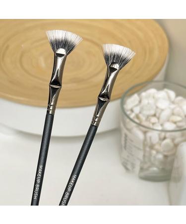 Makeup Brushes Eyelash Brush No Shedding Easy to Clean Soft Dense Bristles Curling Eyelash Flat Head Folded Fan-shaped Lashes Extension Brush Black - Buy Online on GoSupps.com