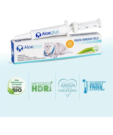ALOEPLUS Anti-Hairball Oral Paste 15ml - Paste for Cats Against Hairballs Prevents and Eliminates Balls Energetic and Detoxifying Food Supplement with Organic Aloe Arborescens - Buy Online on GoSupps.com