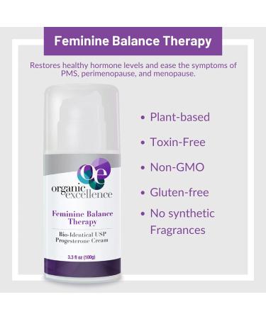 Feminine Balance Therapy - Bio-Identical Progesterone Cream (3 oz) - Support Hormonal Health - Buy Online on GoSupps.com