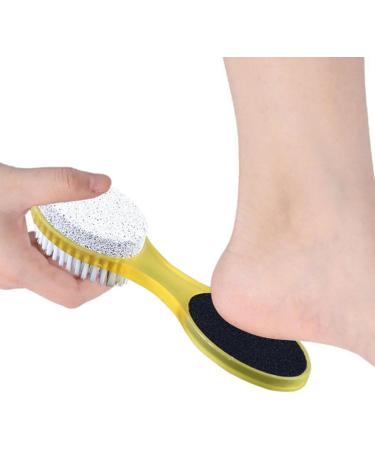 4 in 1 Foot File Callus Remover Multi-Functional Foot Scrubber Brush Feet Pedicure Tools Foot File Rasp with Pumice Stone for Home Foot Care (Yellow) - Buy Online on GoSupps.com
