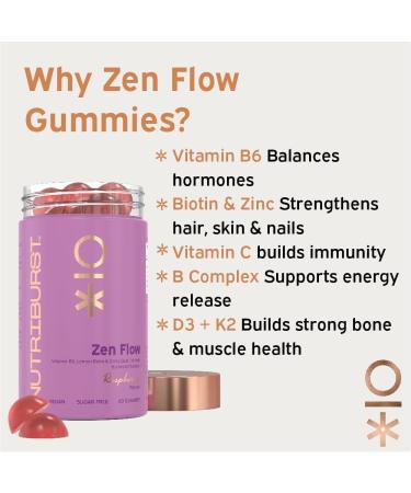Nutriburst - ZenFlow Multipack - Female Focused Formula - Vitamin B6 Lemon Balm + Dong Quai - Regulate Hormonses Support Nervous System + Reduce Tiredness - 3 Month Supply - Suitable for Vegans Zen Flo - Hormonal Activity Regulator 60 count (Pack of 3) - Buy Online on GoSupps.com