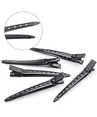 50pcs Black Metal Duck Bill Alligator Hair Clips - 3.5 Inches - Hair Styling Sectioning Roller Clips for Salon and Women Girls Accessories - Buy Online on GoSupps.com