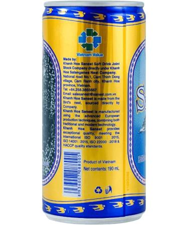 Khanh Hoa Sanest - Natural Edible Bird's Nest Drink Beverage - Vietnamese Traditional Drink - Refreshing Healthy Protein Nutritional Drink - 190 ml Each can (Pack 6) - Buy Online on GoSupps.com