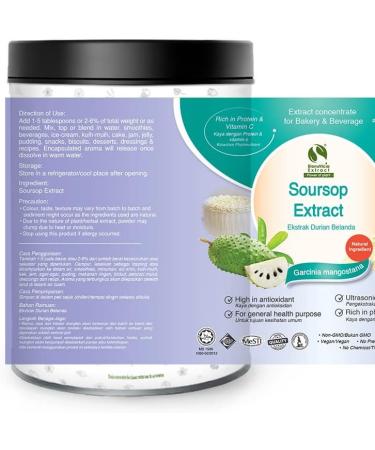 10x Pure 20:1 Soursop Fruit (Annona muricata) Standardized Extract Powder 100g - Buy Online on GoSupps.com