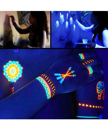  Karlak 24 Tubes 10ml/0.34oz Art Body Paint Glow in Light Face & Body Paint with 6 Colours Glow Blacklight Neon Fluorescent for Party Clubbing Festival Halloween Makeup - Buy Online on GoSupps.com