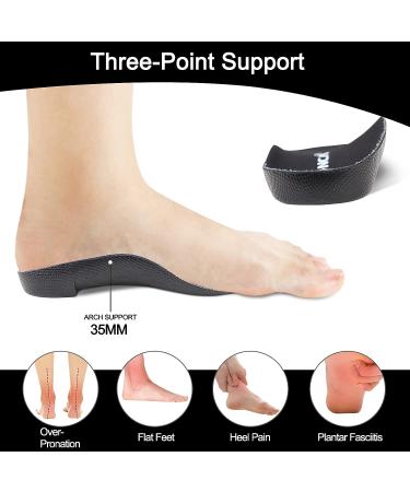 NEENCA Orthotic Arch Support Insoles for Plantar Fasciitis Relief - Women Men, S Black - Buy Online on GoSupps.com